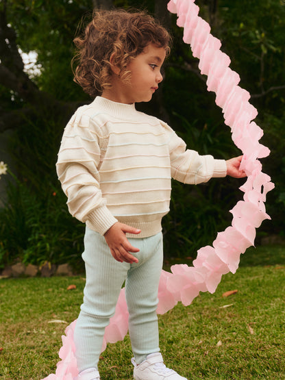 Huxbaby Pastel Stripe Knit Puff Jumper - Multi