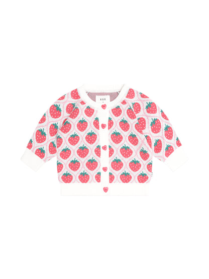 Huxbaby Strawberry Fields Cardigan - Strawberry