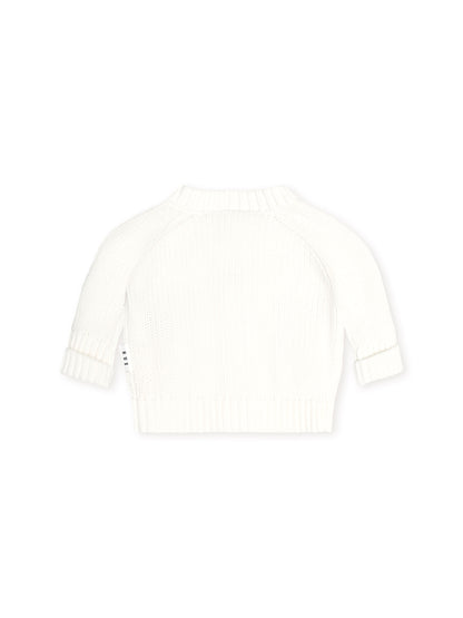 Huxbaby Newborn Peekaboo Hux Cardigan - Almond Milk