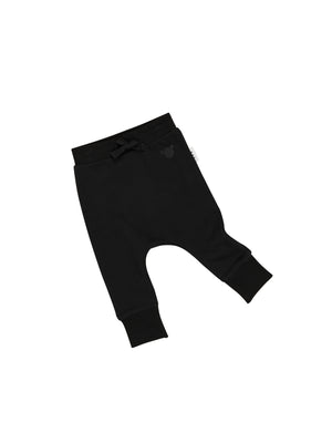 Huxbaby Black Jersey Drop Crotch Pant - Black