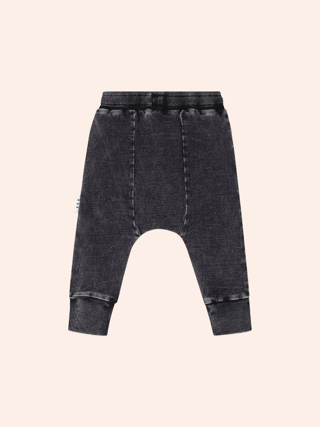 Huxbaby Black Knit Denim Pocket Pant - Denim Black