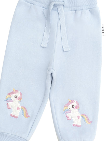 Huxbaby Rainbow Unicorn Track Pant - Ice Water