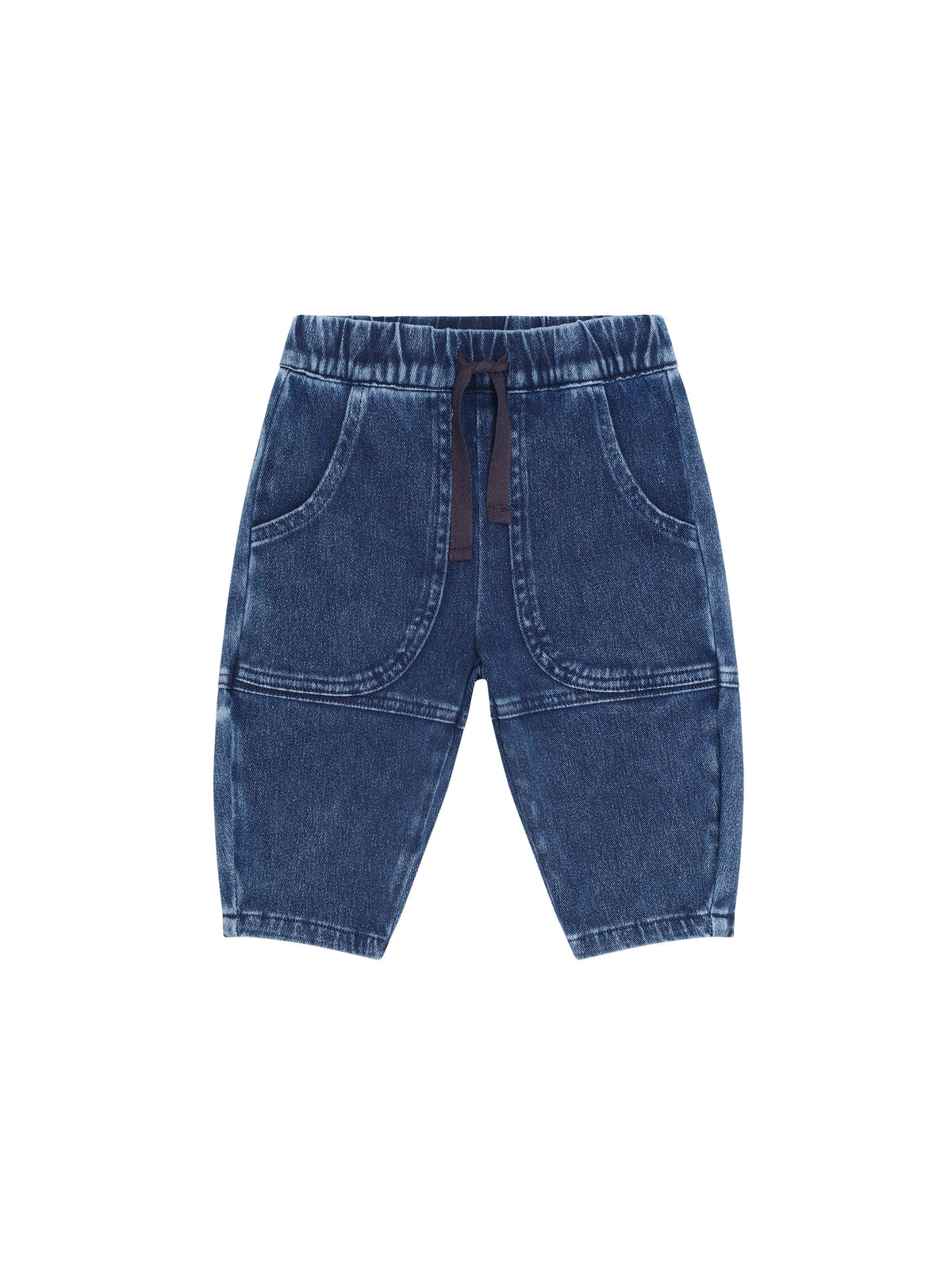 Huxbaby Knit Denim Pocket Pant - Denim Indigo