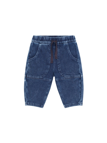 Huxbaby Knit Denim Pocket Pant - Denim Indigo