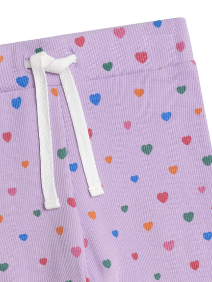 Huxbaby I Heart Cake Rib Leggings - Purple Rose
