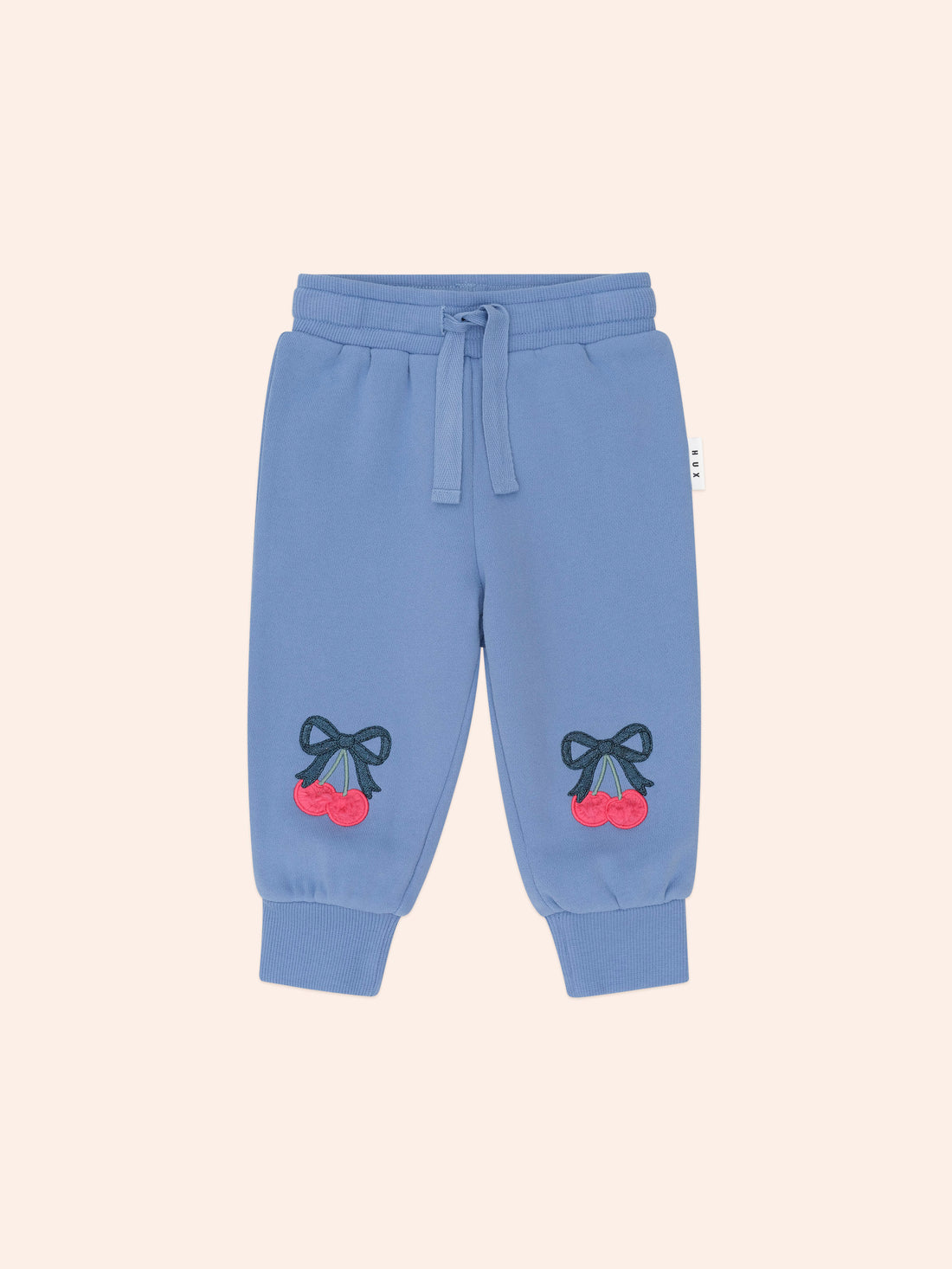Huxbaby Cherry Bow Trackpant - Bijou Blue