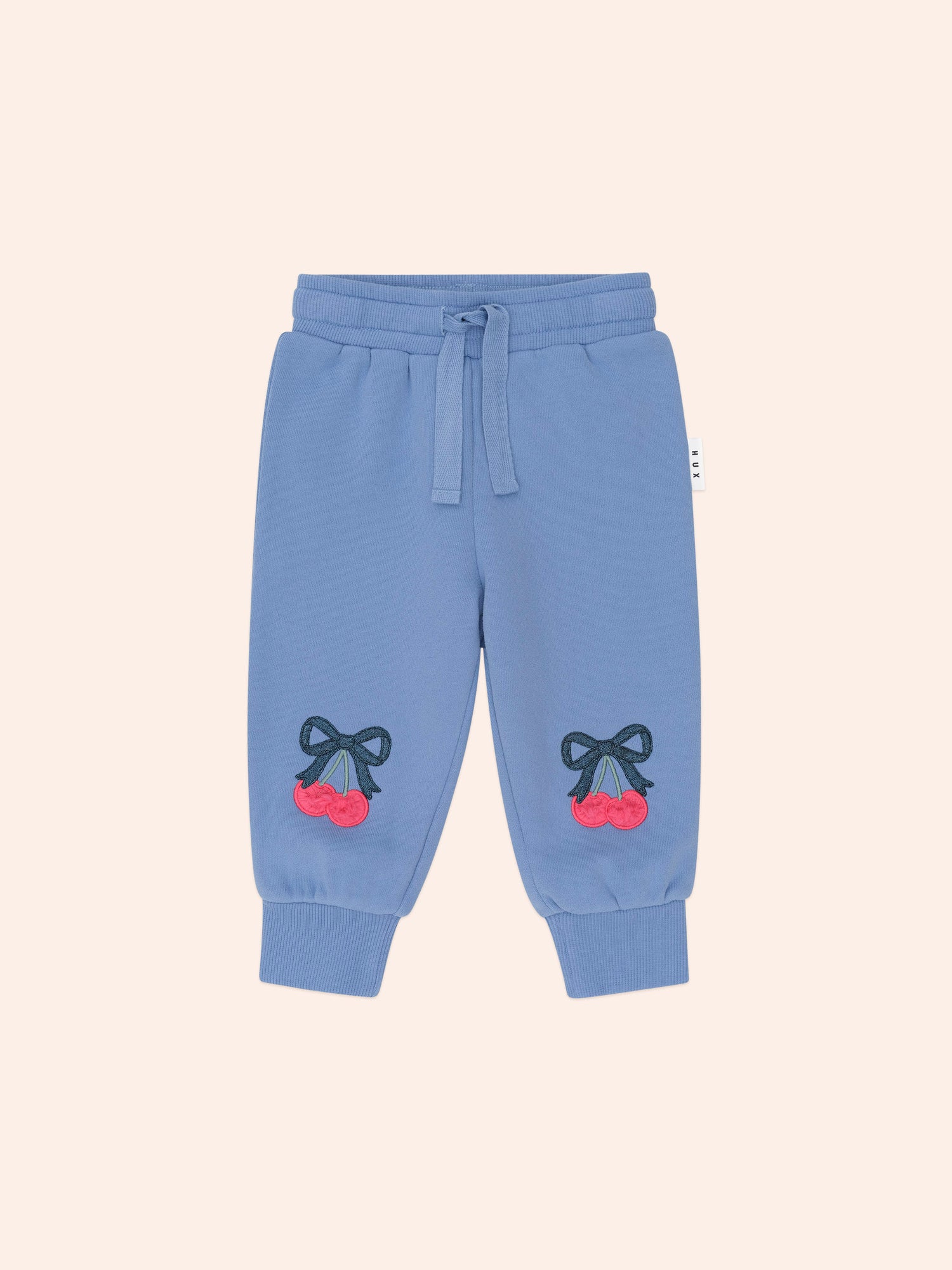 Huxbaby Cherry Bow Trackpant - Bijou Blue
