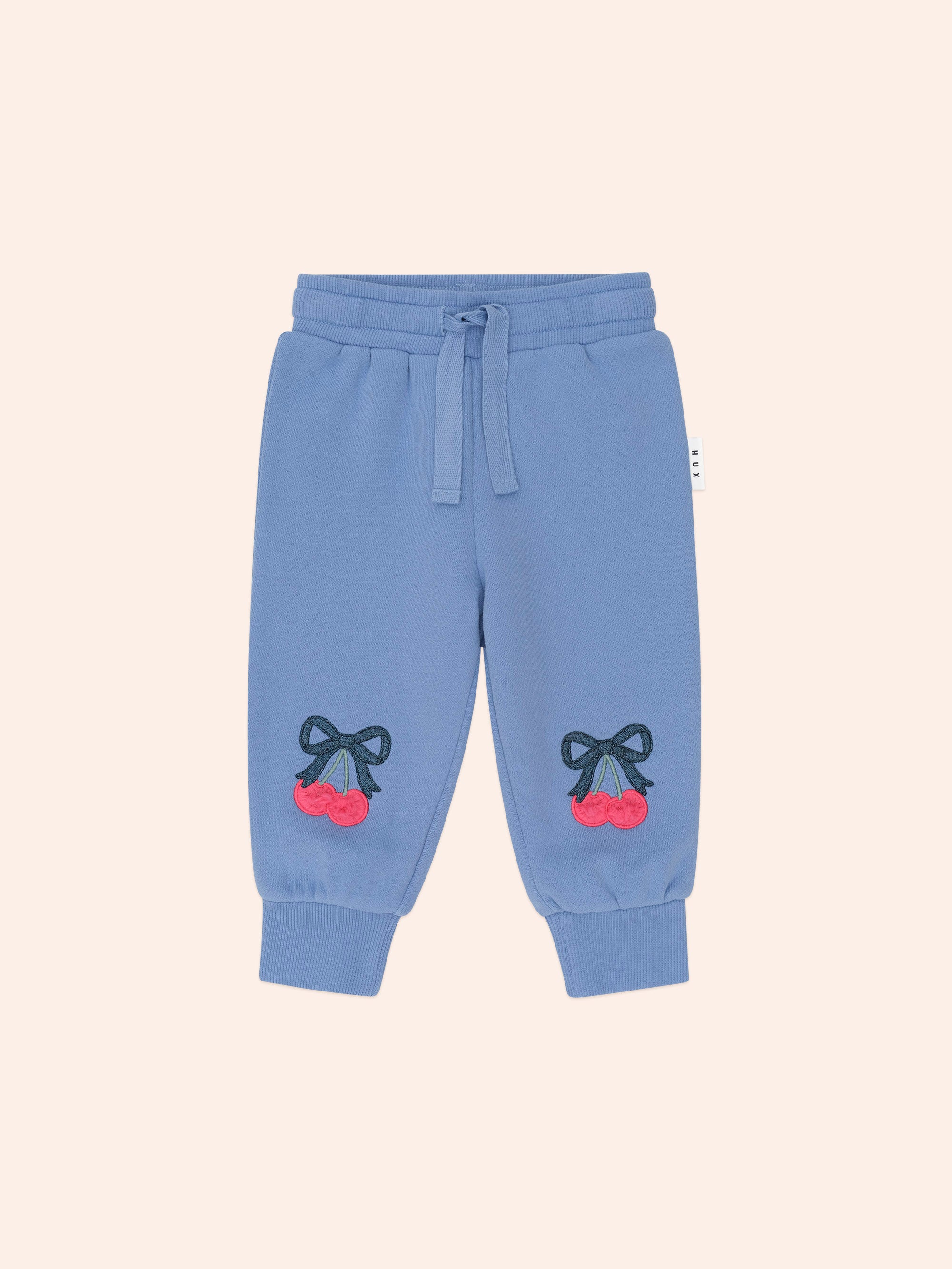 Huxbaby Cherry Bow Trackpant - Bijou Blue