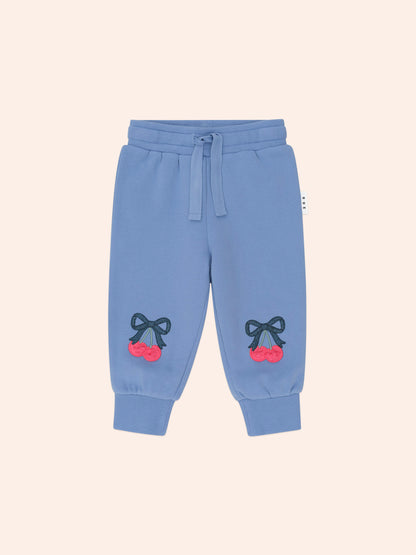 Huxbaby Cherry Bow Trackpant - Bijou Blue