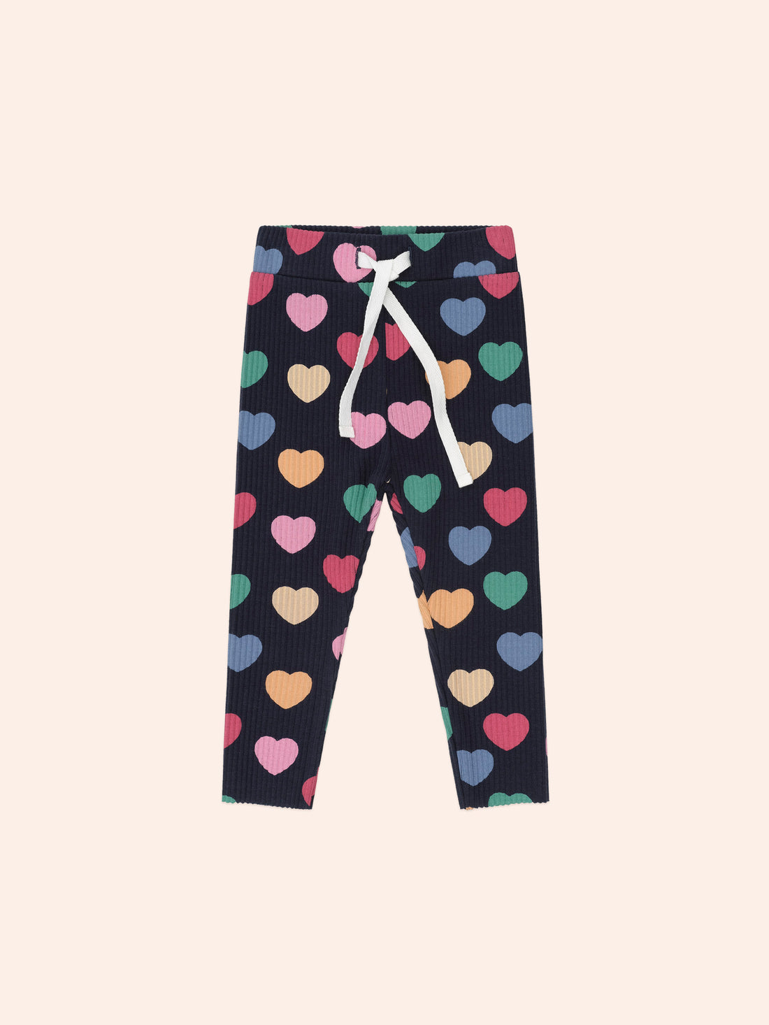 Huxbaby Multi Hearts Rib Legging - Navy Multi
