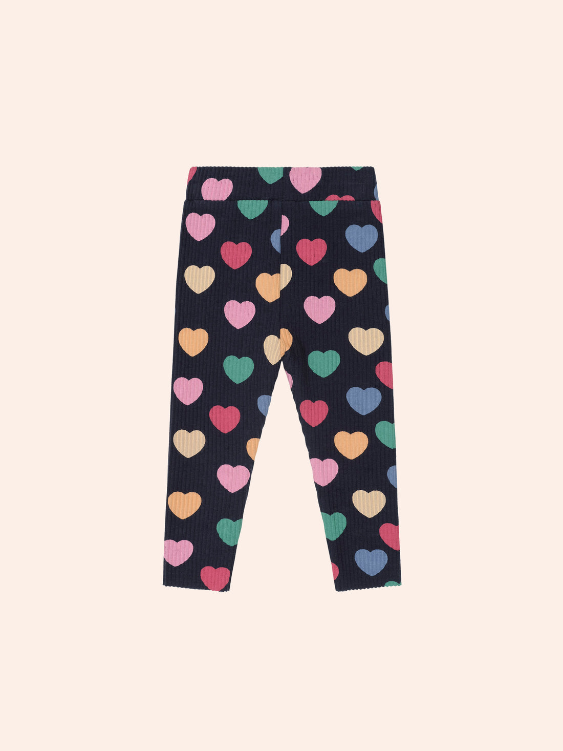 Huxbaby Multi Hearts Rib Legging - Navy Multi