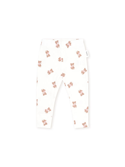 Huxbaby Tumbling Bow Huxette Legging - Almond Milk / Pink