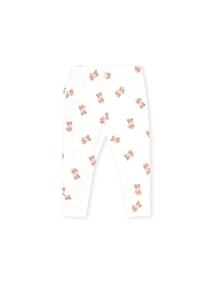 Huxbaby Tumbling Bow Huxette Legging - Almond Milk / Pink