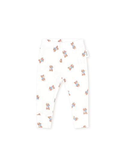 Huxbaby Tumbling Bow Hux Legging - Almond Milk / Blue