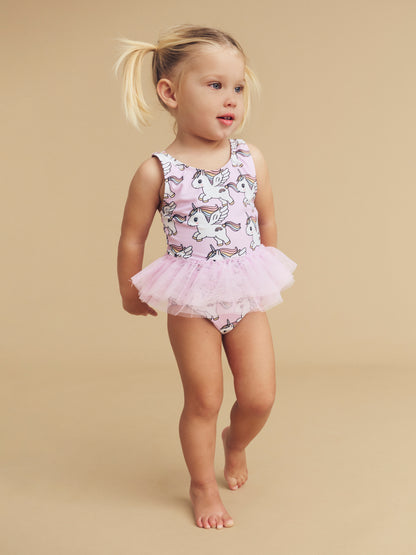 Huxbaby Magical Unicorn Ballet Swimsuit - Bright Orchid
