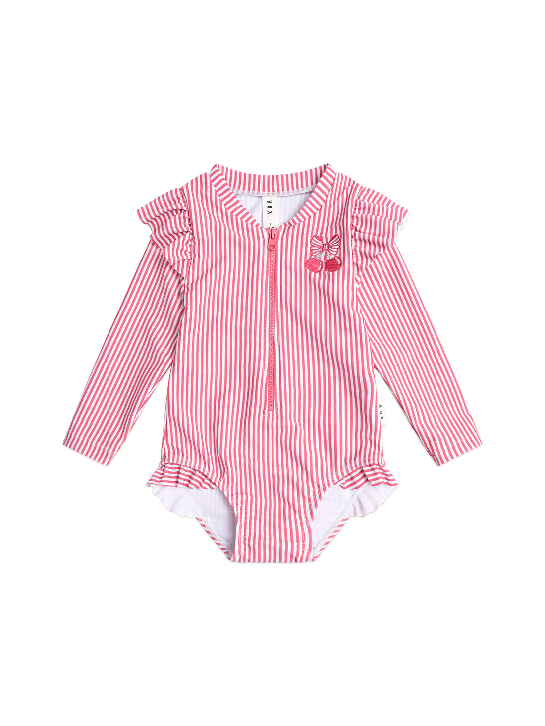 Huxbaby Frill Swimsuit Cherry Pie Stripe - Cherry