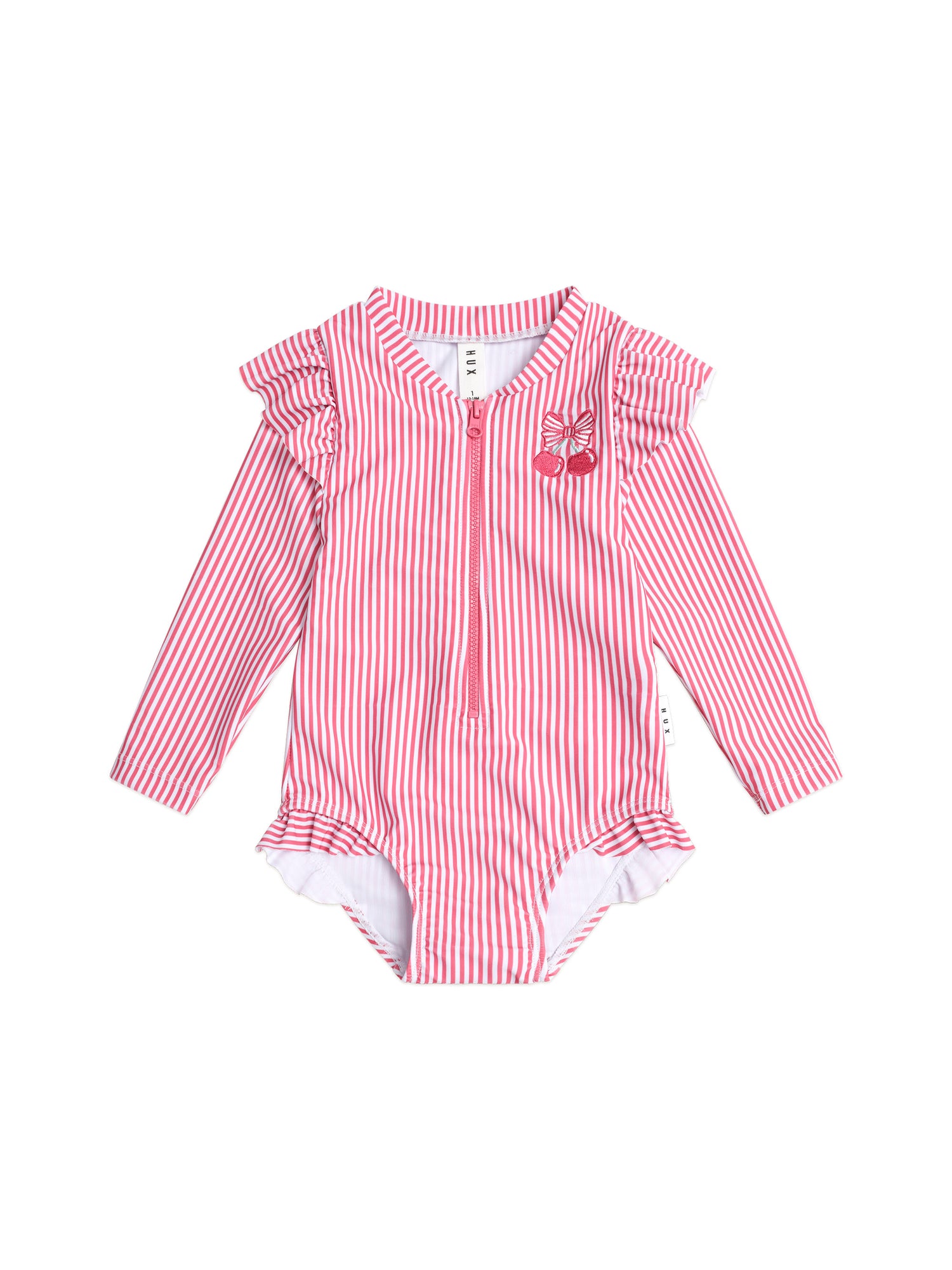 Huxbaby Frill Swimsuit Cherry Pie Stripe - Cherry