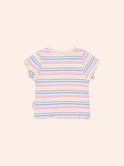 Huxbaby Rainbow Stripe Rib Tee - Multi