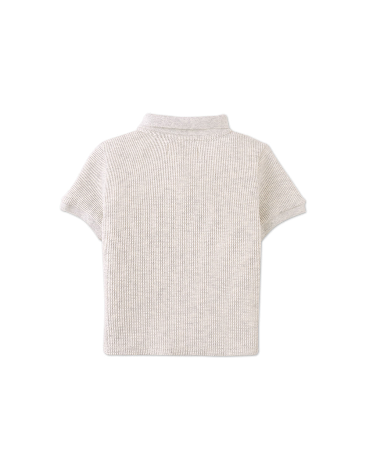 Gingersnaps Baby Keith Waffle Knit Polo Shirt - Gray