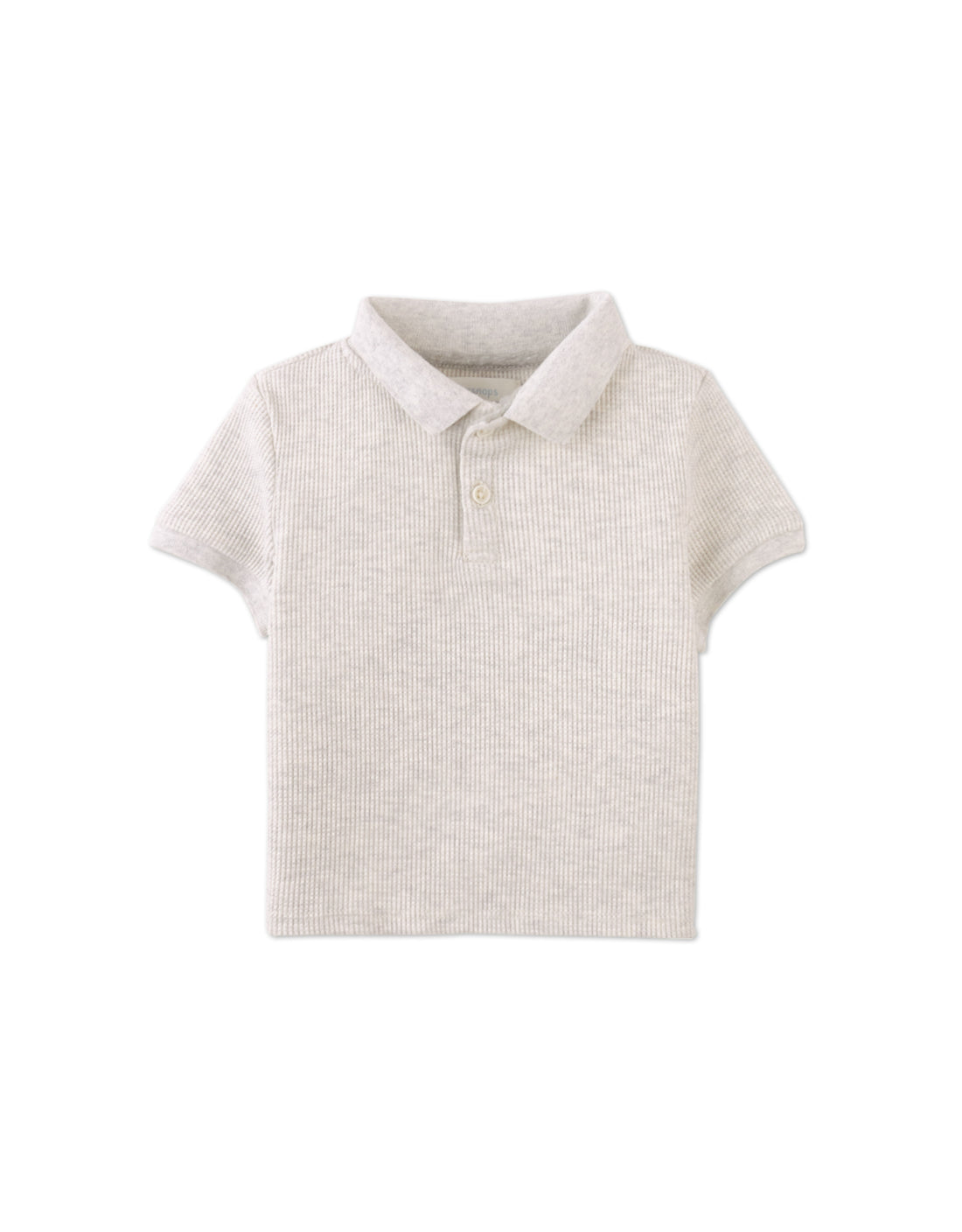 Gingersnaps Baby Keith Waffle Knit Polo Shirt - Gray
