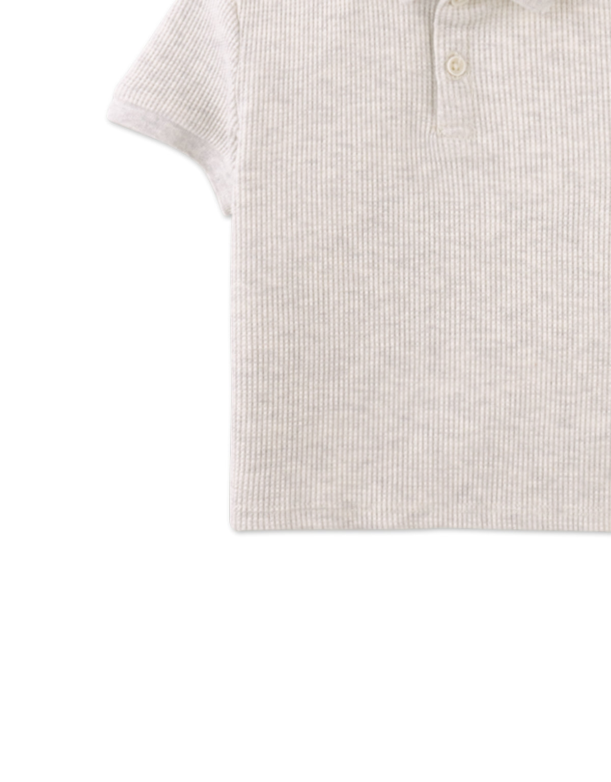 Gingersnaps Baby Keith Waffle Knit Polo Shirt - Gray