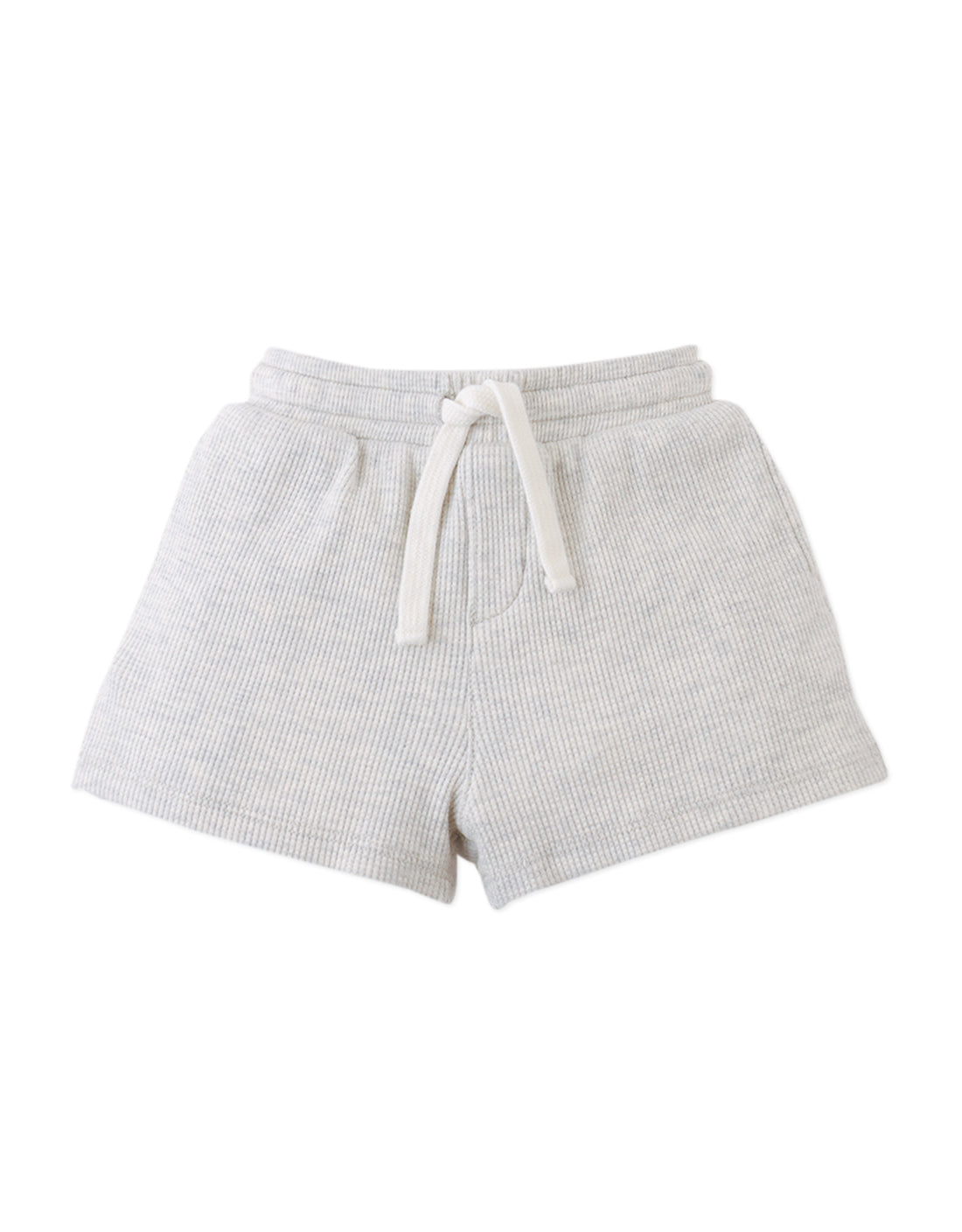 Gingersnaps Baby Eoard Waffle Knit Drawstring Shorts - Gray