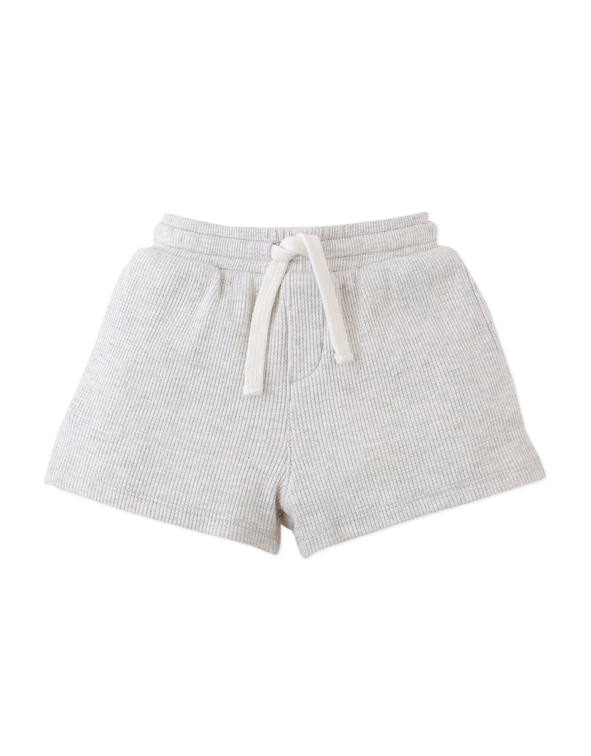 Gingersnaps Baby Eoard Waffle Knit Drawstring Shorts - Gray