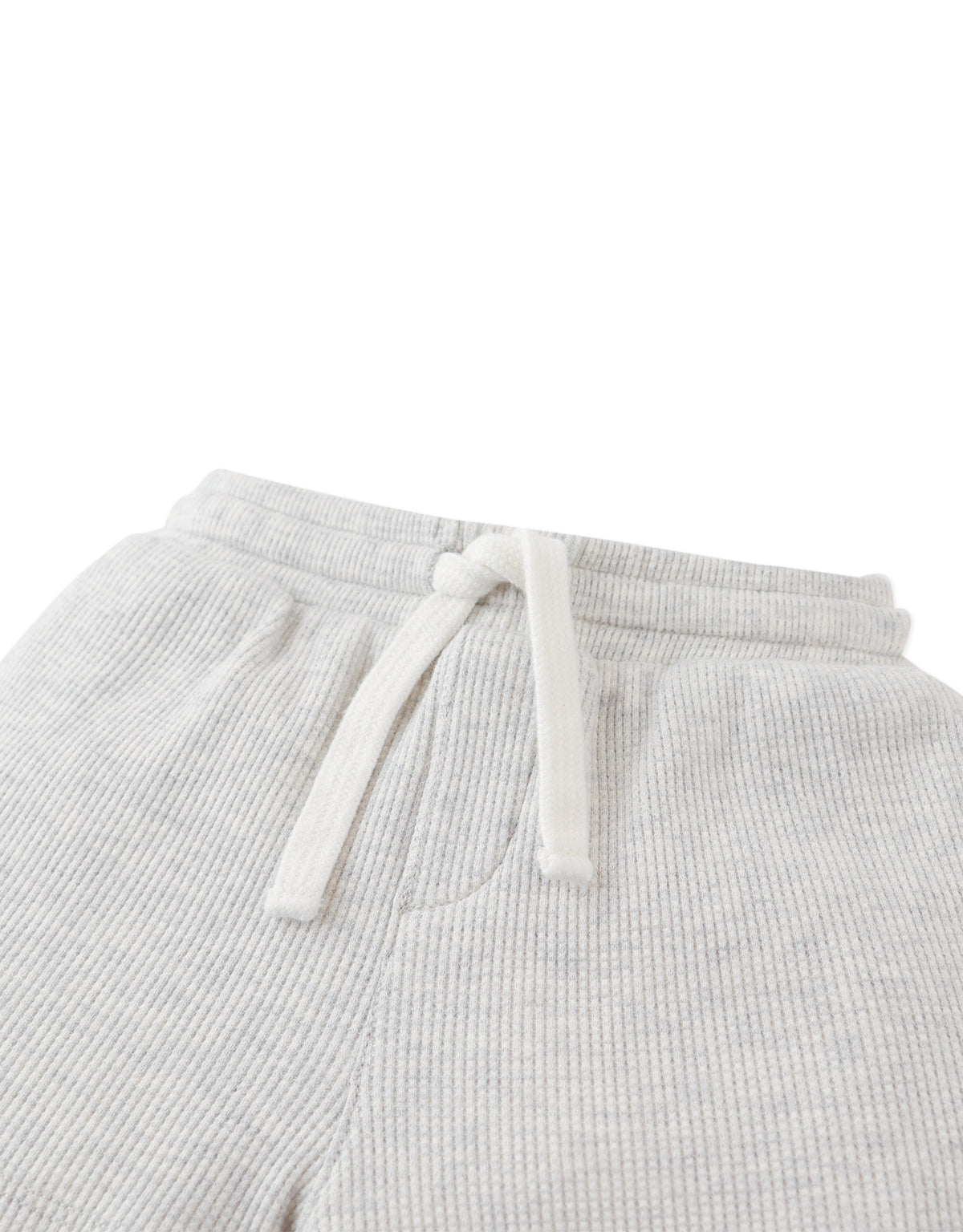 Gingersnaps Baby Eoard Waffle Knit Drawstring Shorts - Gray