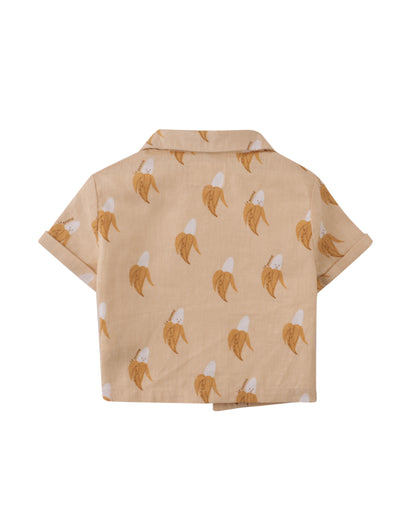 Gingersnaps Baby Ekko Linen Blend Panaman Shirt - Orange