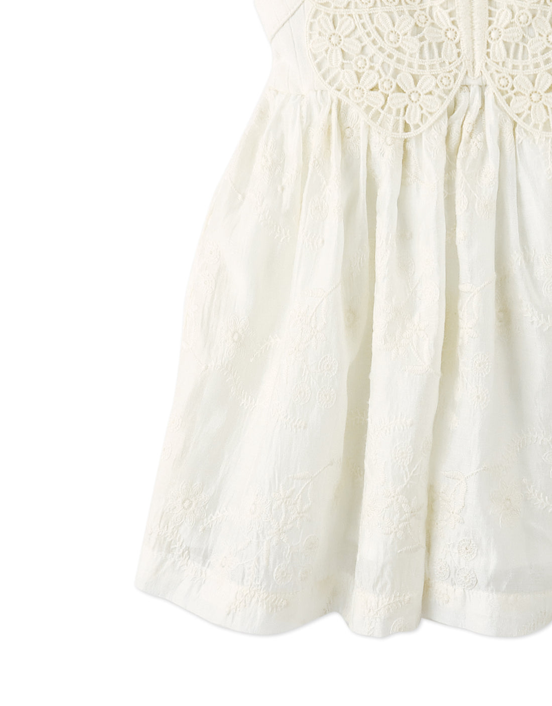 Gingersnaps Baby Gabrielle Eyelet Dress With Crochet Butterfly - Off White