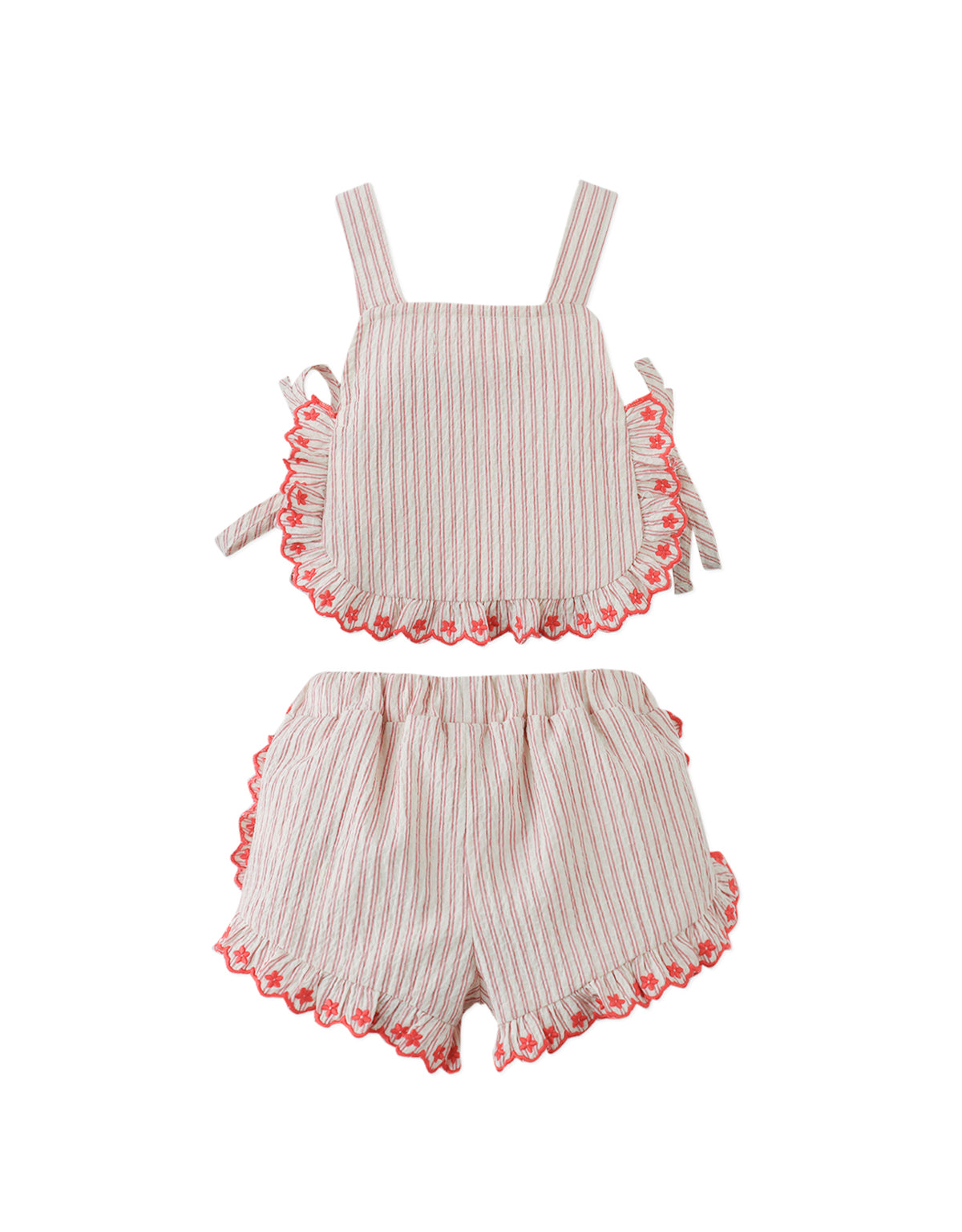 Gingersnaps Baby Juria Apron Blouse &amp; Shorts Set With Scallop - Red