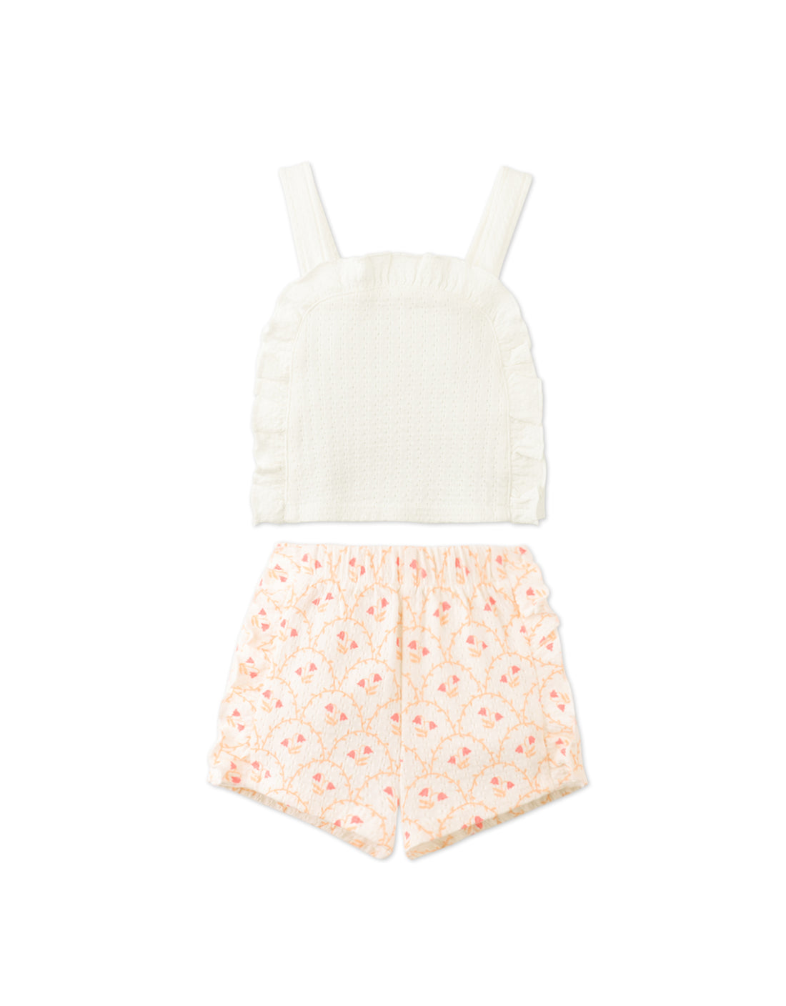 Gingersnaps Baby Erica Strappy Ruffled Top &amp; Printed Shorts Set - Multicolor