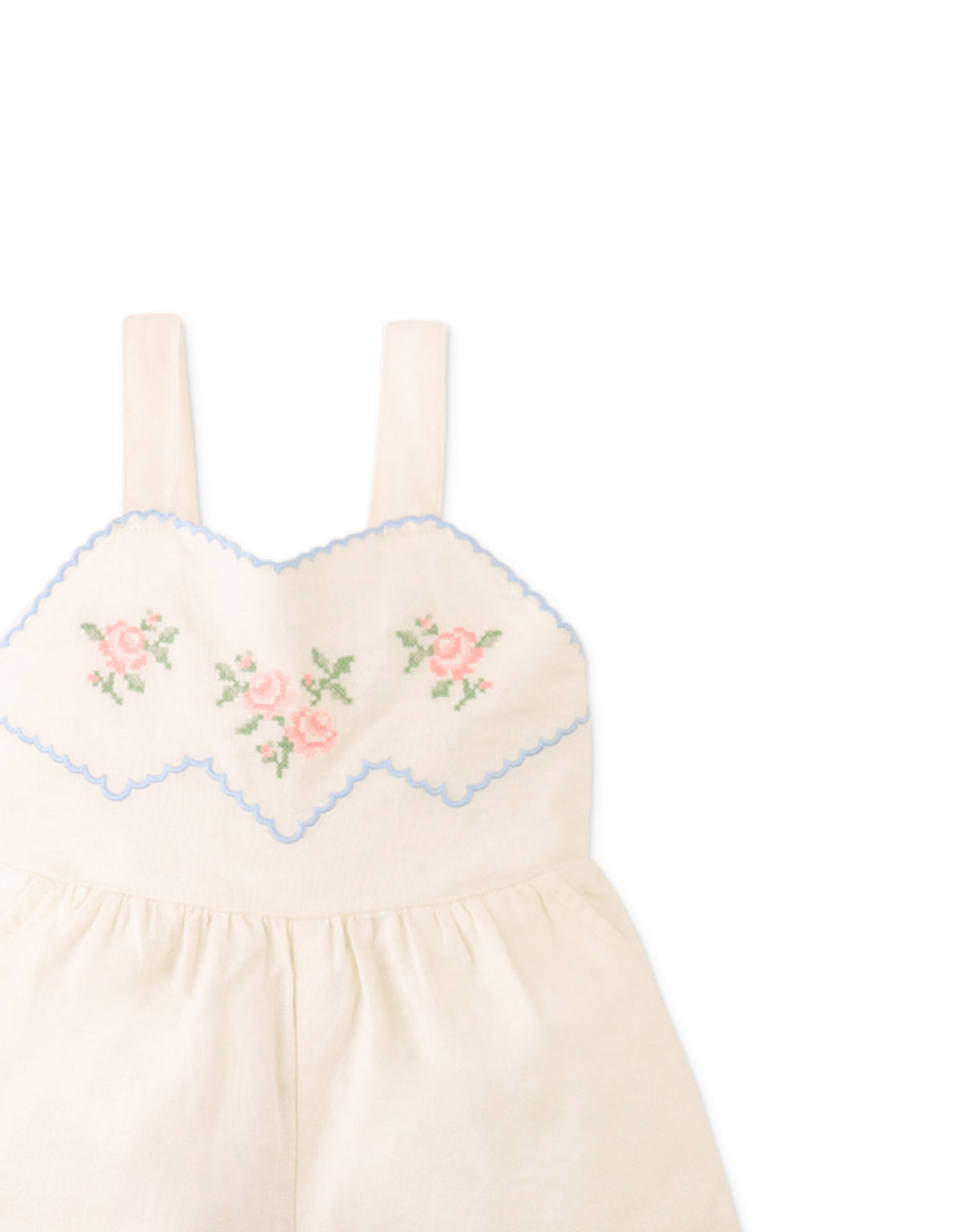 Gingersnaps Baby Genny Playsuit With Emroidered Bib - Off White