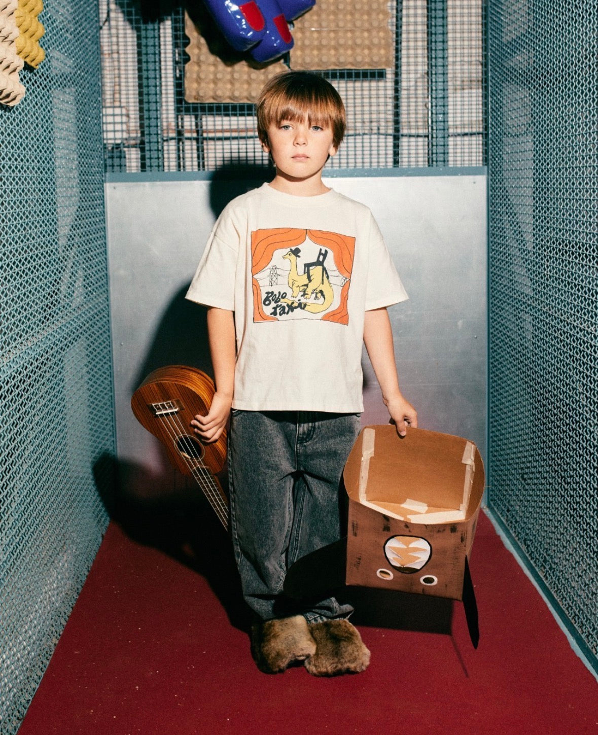 Bobo Choses Taxi Saurus T-Shirt - Off White