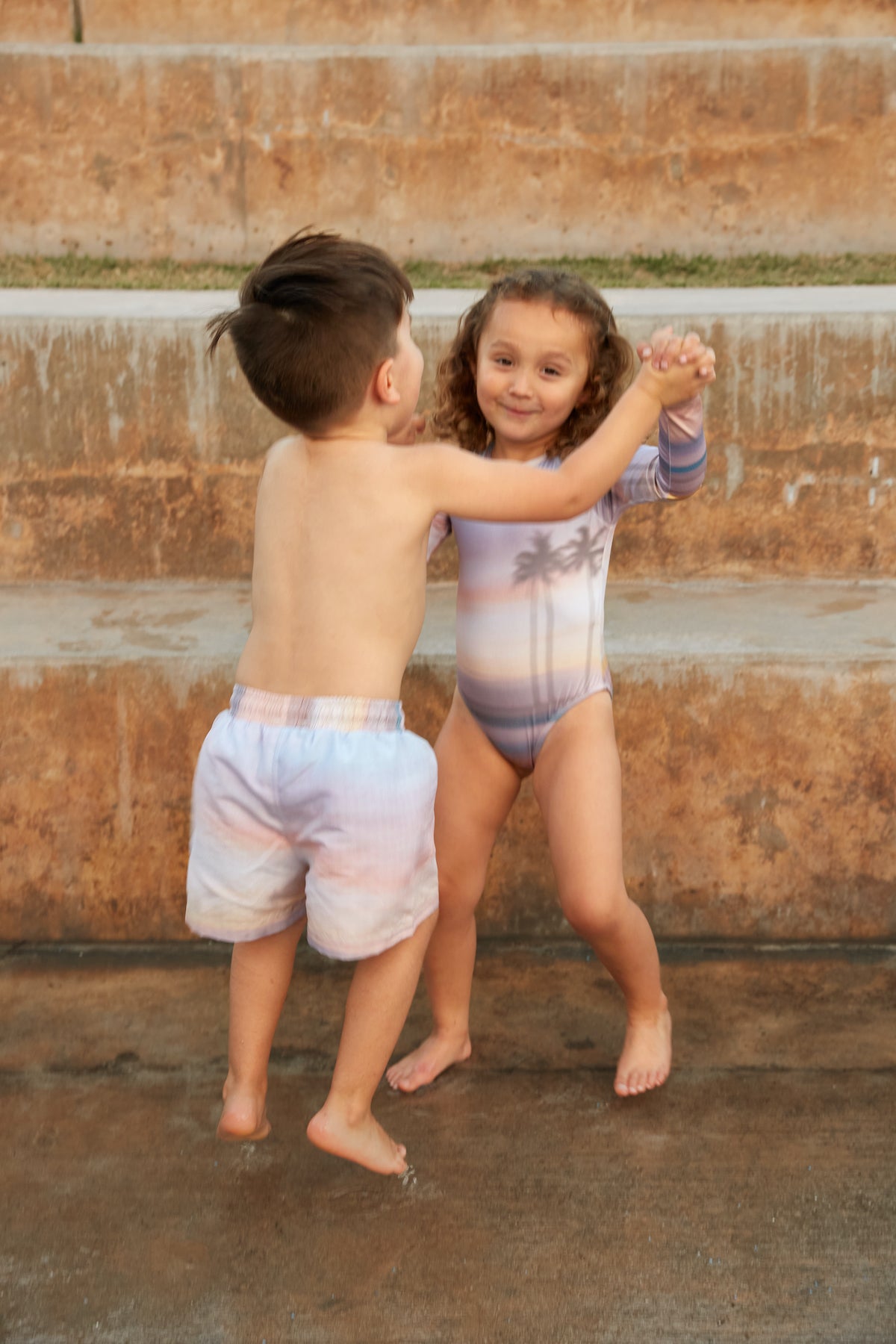 The New Society Sunset Swim Short - Sunset Print
