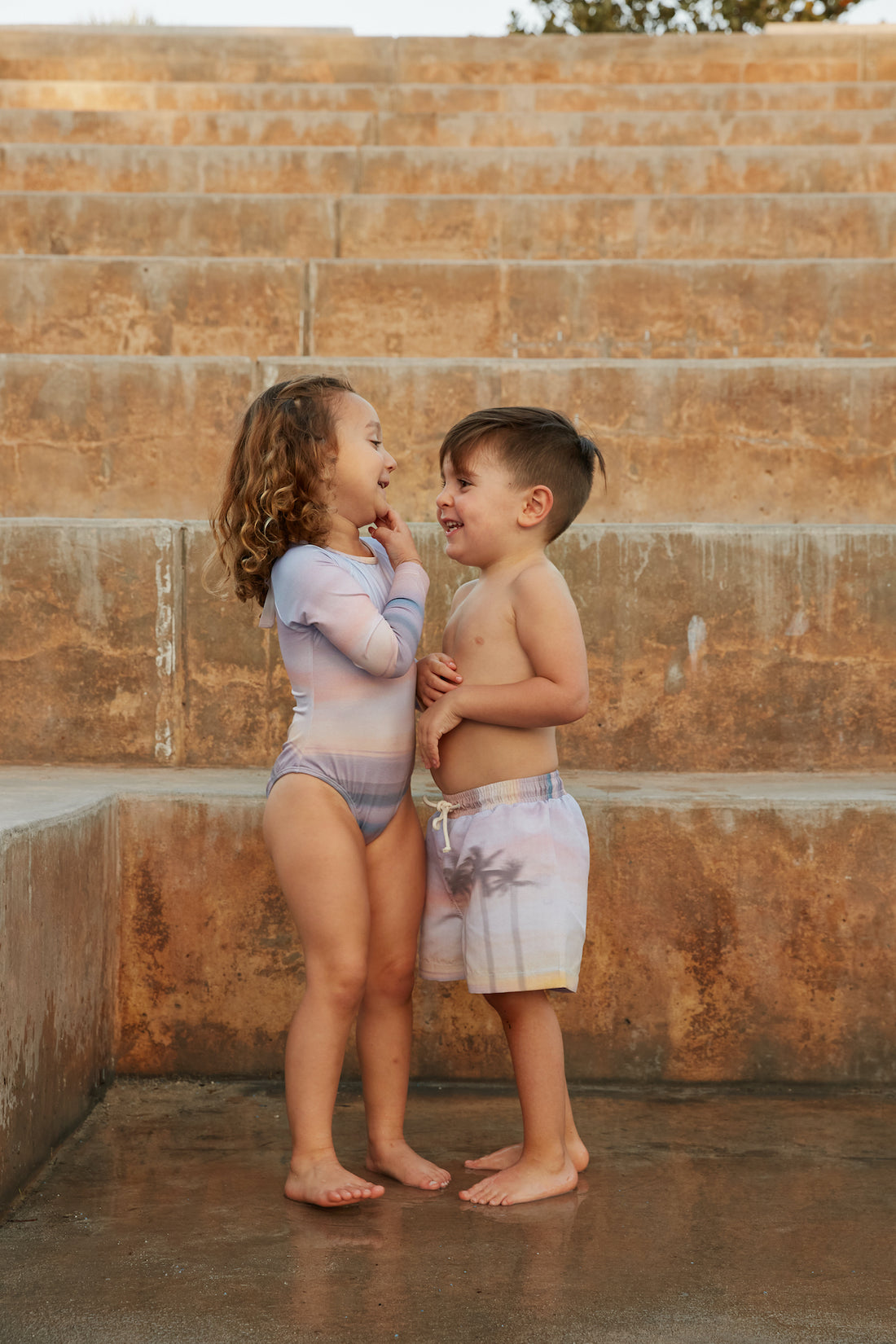 The New Society Sunset Swim Short - Sunset Print