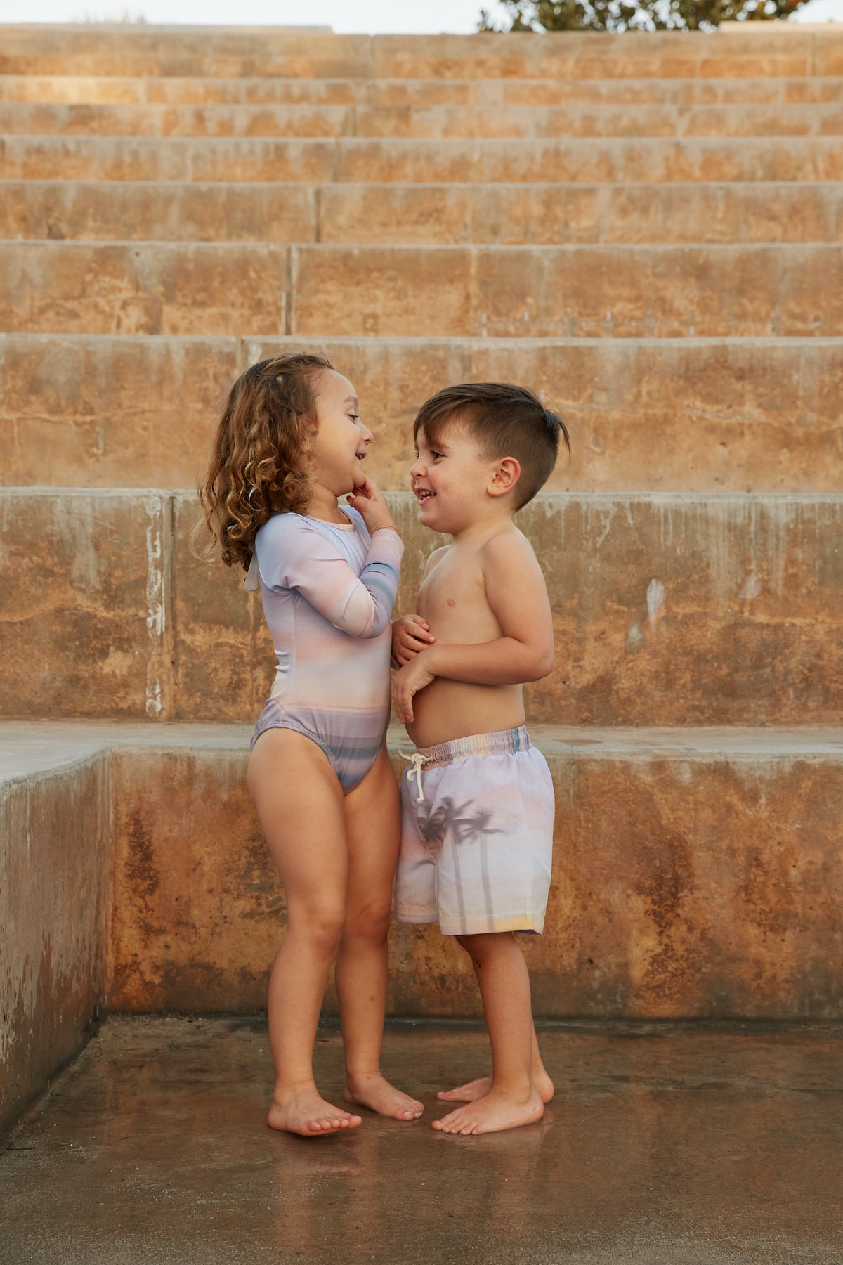 The New Society Sunset Swim Short - Sunset Print