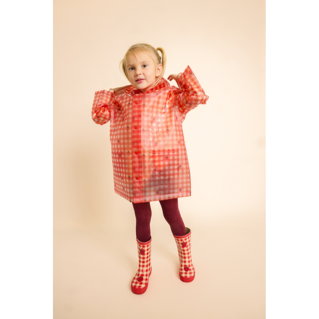 Flöss Iris Raincoat - Red Berry Gingham