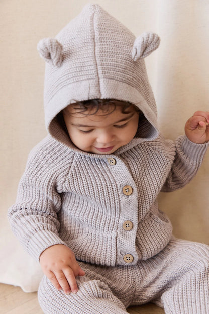 Jamie Kay OG Bear Knit Cardigan - Moleskin Marle