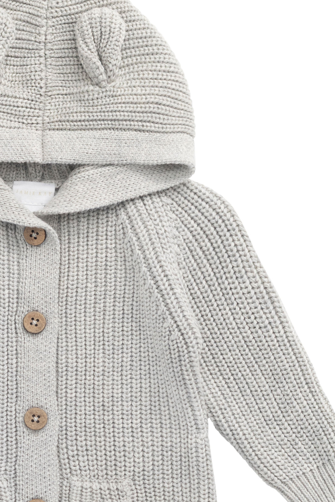 Jamie Kay Bear Knit Onepiece - Light Grey Marle