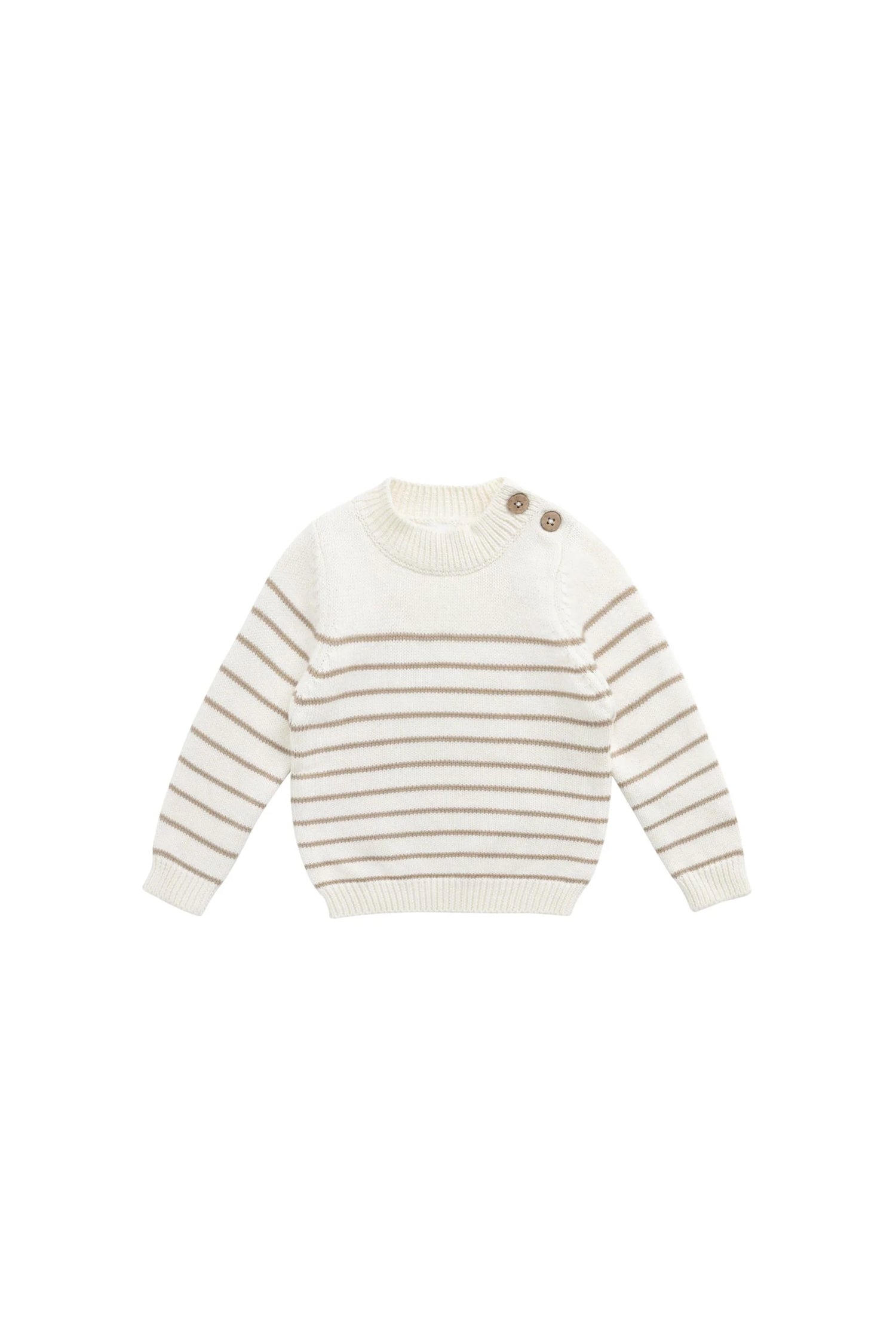 Jamie Kay Malcolm Knitted Jumper - Malcolm Stripe Cloud/Brioche