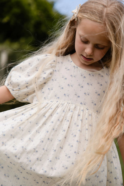 Jamie Kay Organic Cotton Muslin Frannie Dress - Molly Blue