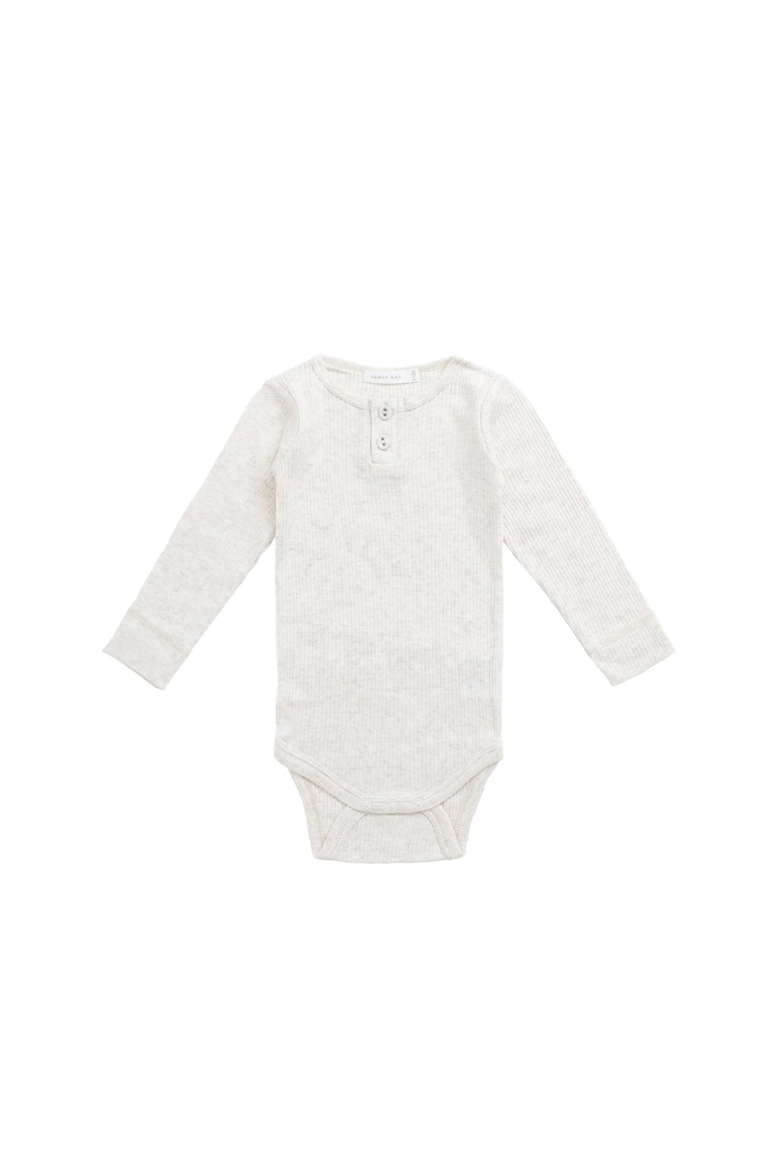 Jamie Kay Organic Cotton Modal Long Sleeve Bodysuit - Oatmeal Marle