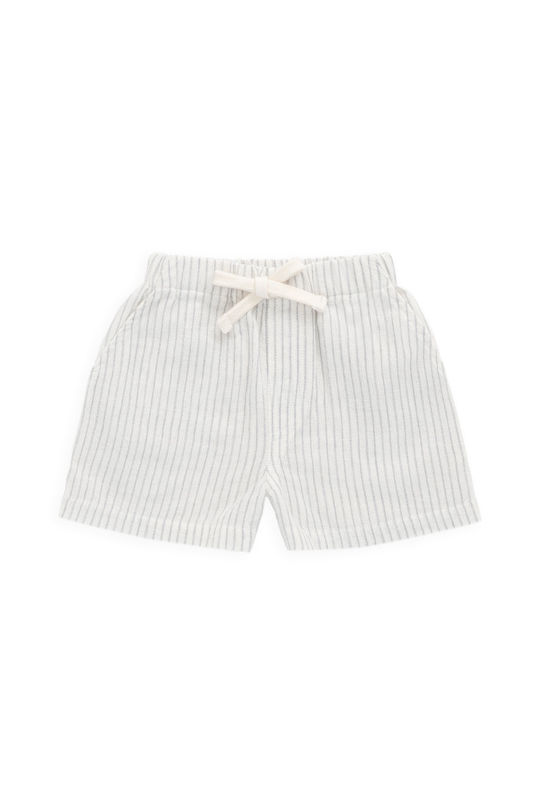 Jamie Kay Organic Cotton Louis Short - Mini Pinstripe Parchment/Dawn