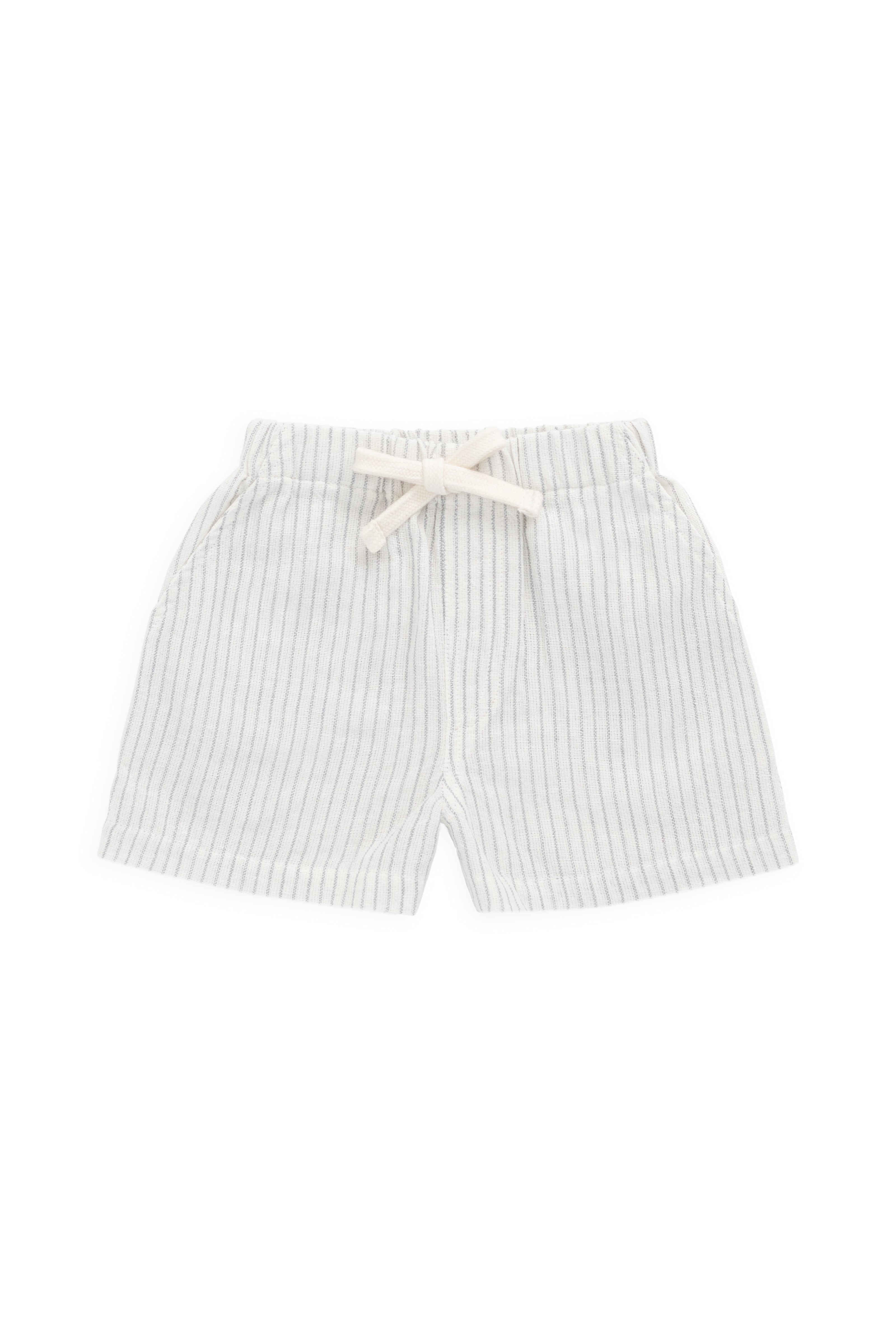 Jamie Kay Organic Cotton Louis Short - Mini Pinstripe Parchment/Dawn