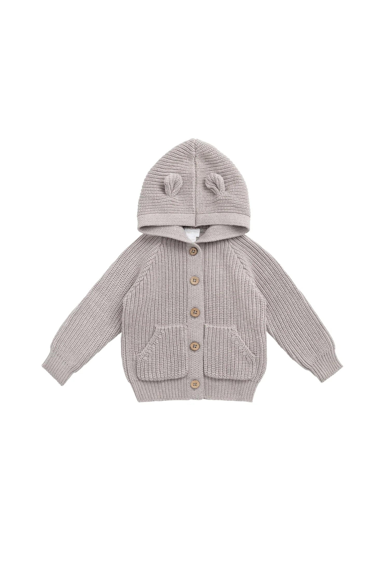 Jamie Kay OG Bear Knit Cardigan - Moleskin Marle