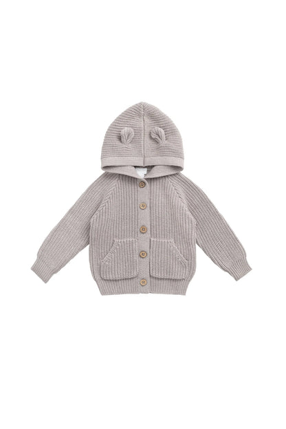 Jamie Kay OG Bear Knit Cardigan - Moleskin Marle