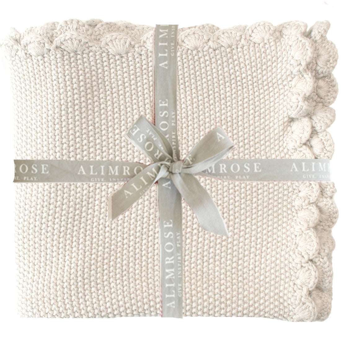 Alimrose Mini Moss Stitch Baby Blanket - Natural