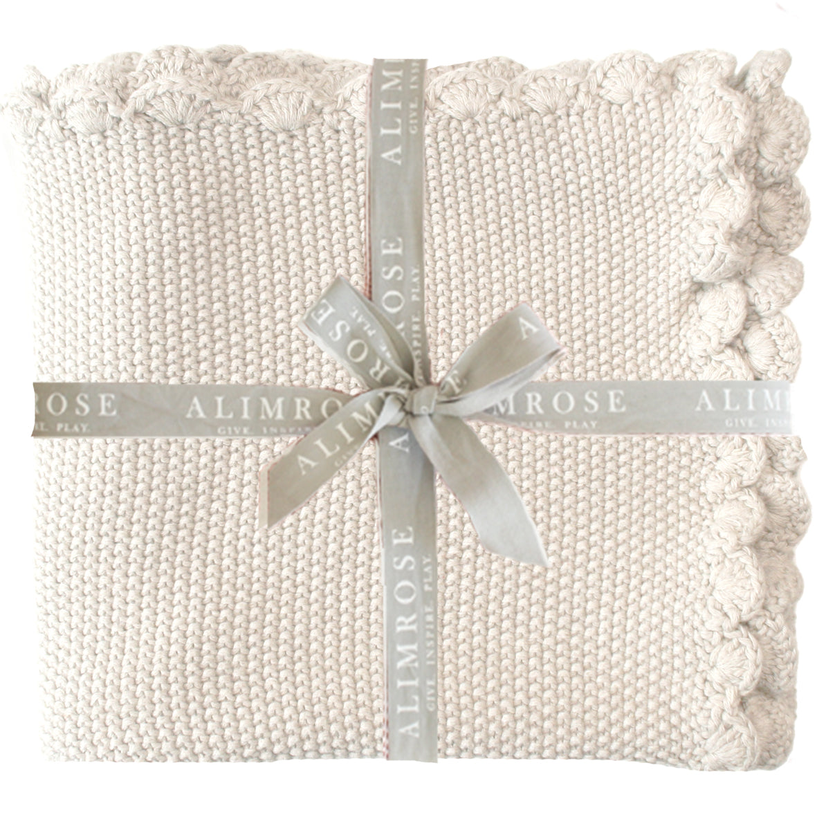 Alimrose Mini Moss Stitch Baby Blanket - Natural