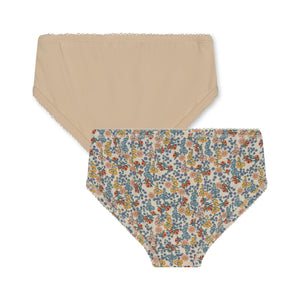 Konges Sløjd Basic 2 Pack Girl Underpants GOTS - Bibi Fleur/Brazilian Sand